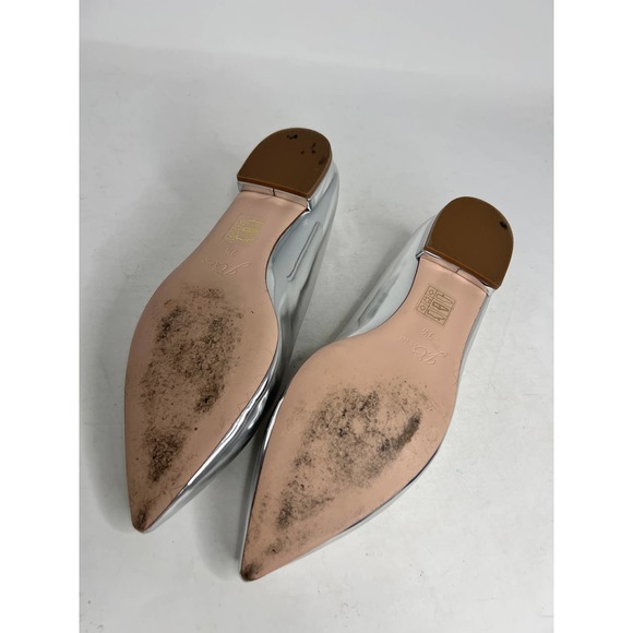 J Crew Grey Metallic Point Toe Ballet Flats Sz.7.5 - Picture 5 of 6